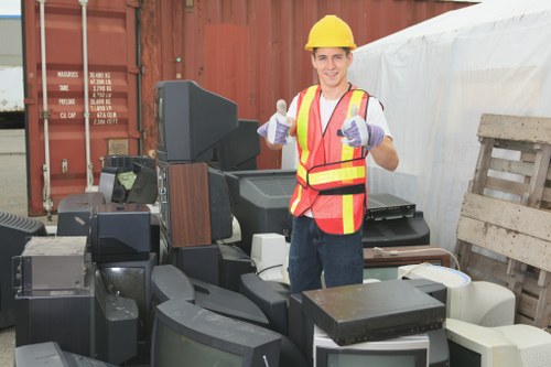 Mixed household and office waste ready for collection in London
