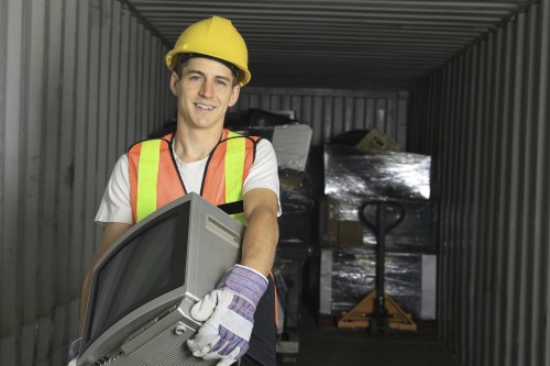 Loading renovation waste from a London property with tight access
